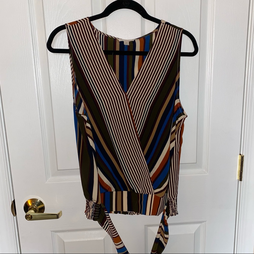 Sandy & Sid Striped Blouse w/ tie